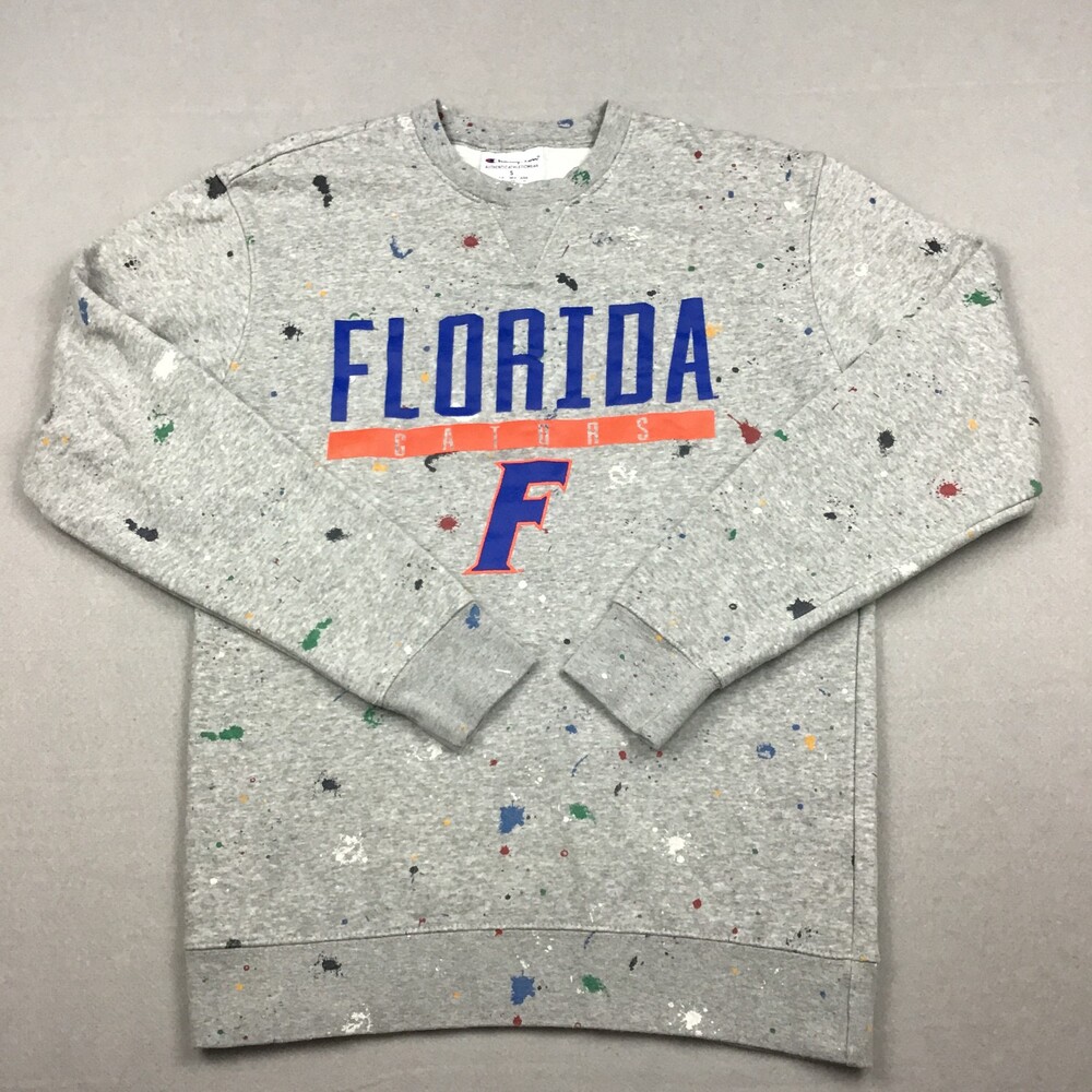 Florida Gators Sweatshirt Men Small Gray Champion Fleece Crew NCAA Football S
